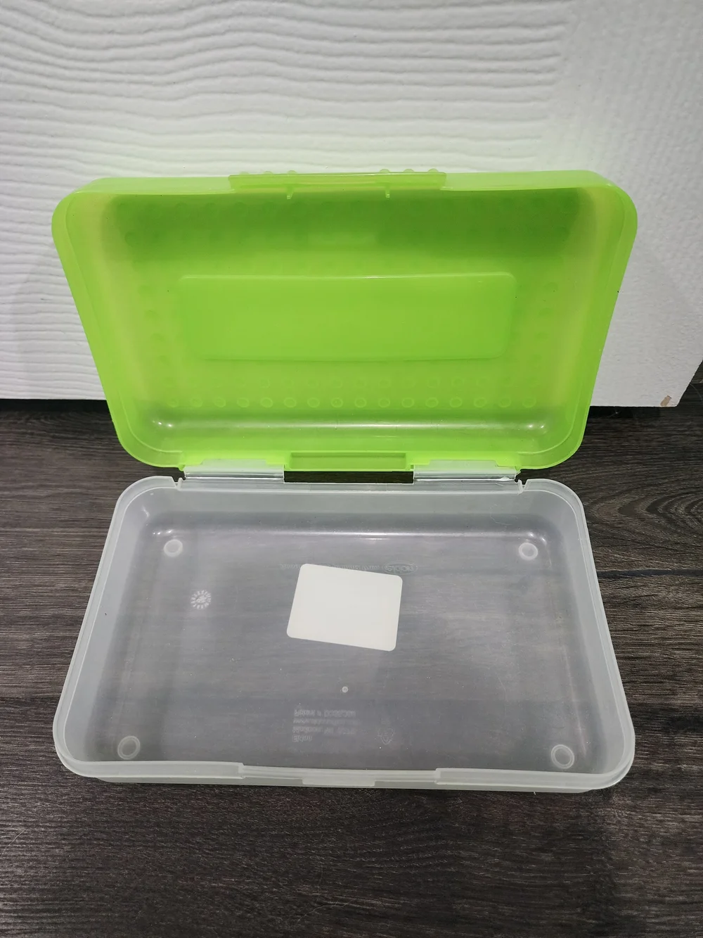 Spacemaker Pencil Box Light Green & Frosted Vintage 90's Plastic Storage Case